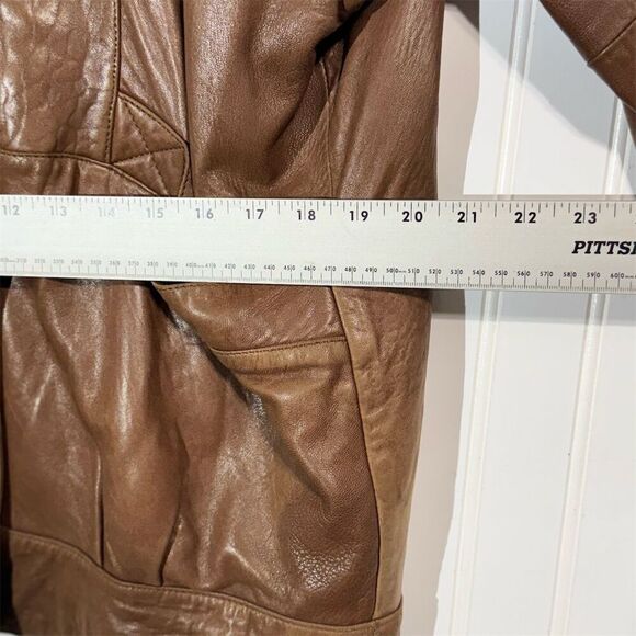 Vintage Wendi Q by Saxony Leather Jacket Brown Oversized 80s 90s Korea Women’s M - Picture 7 of 13